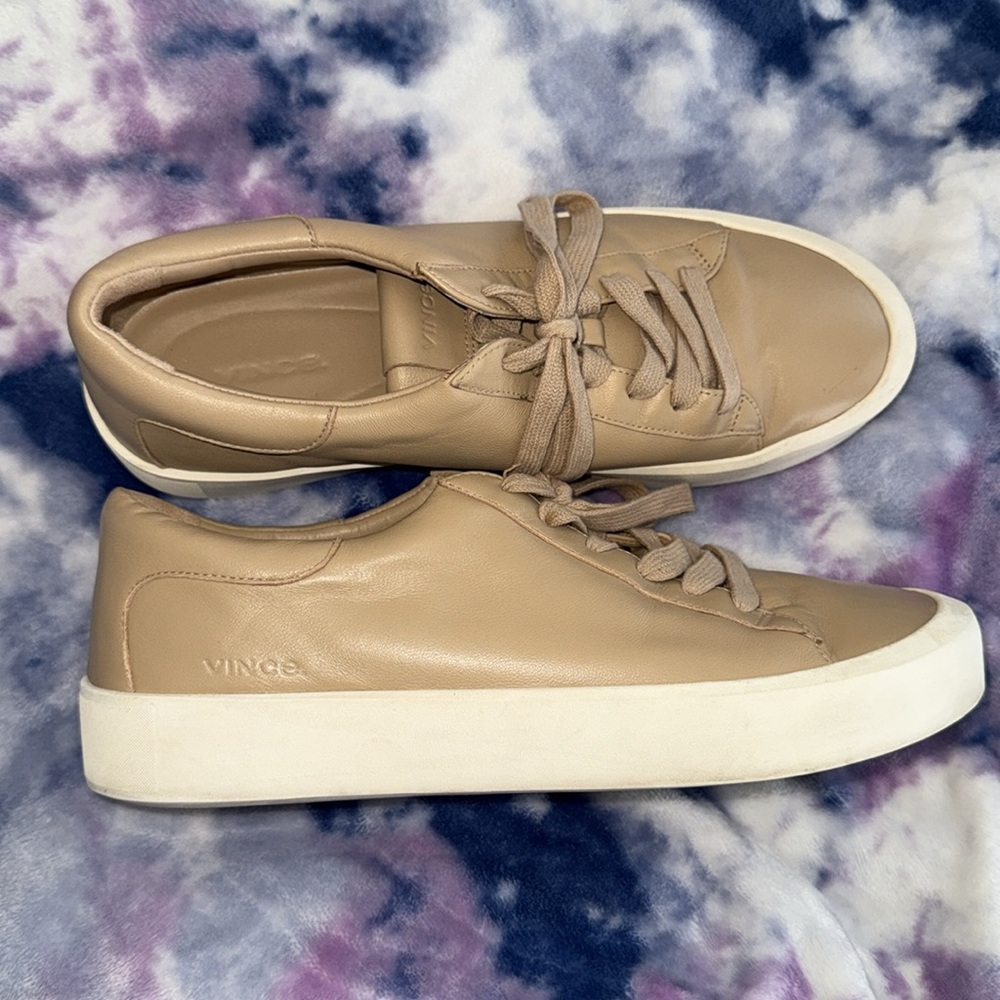 Vince Tan Leather Women's Sneakers - 9